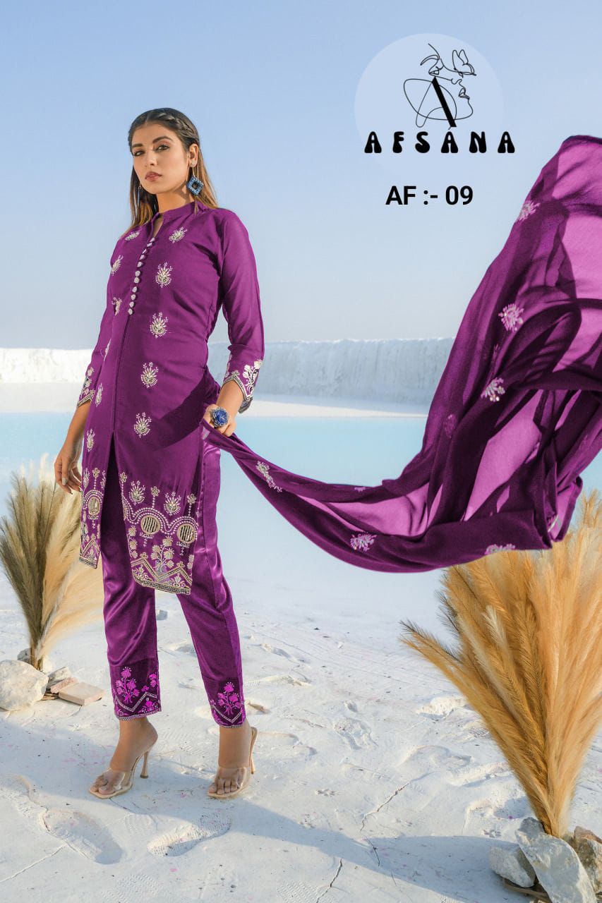AFSANA SF 9 Fancy Festive Wear Heavy Georgette Pakistani Suit Collection